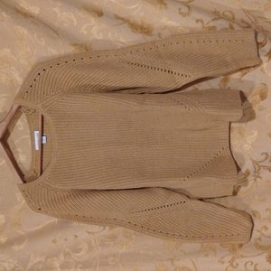 Coldwater Creek Cotton Sweater Mustard Color Size Lg